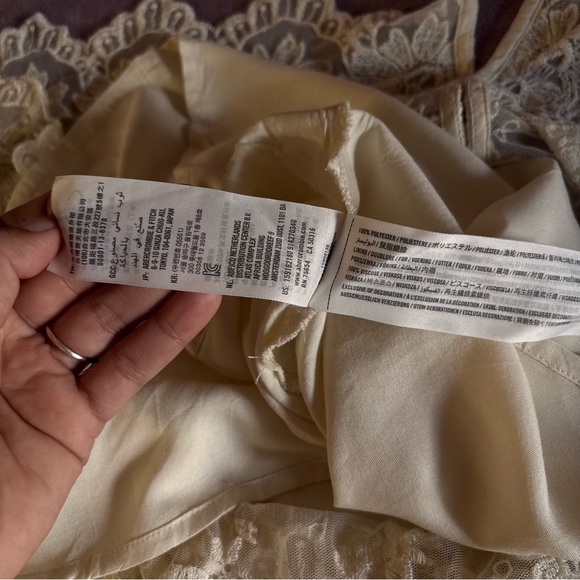 Abercrombie & Fitch Ivory Sheer Lace Dress With Under Slip Dress - Picture 7 of 7